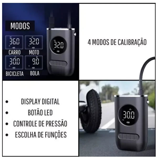 AirPro - Compressor de Ar Digital Sem Fio